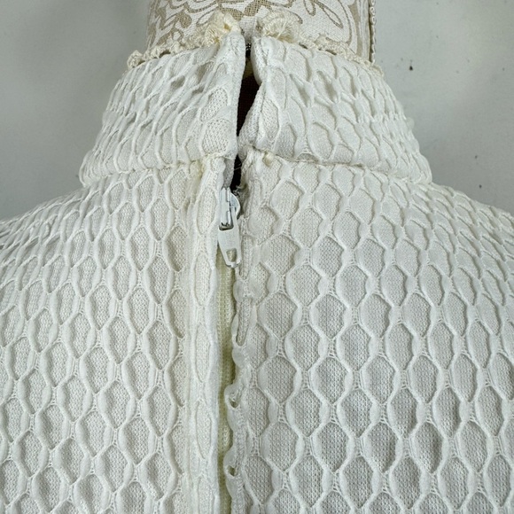 Vintage 70s Size Small Blue Gingham High Neck Sleeveless Maxi Dress Embroidered - Picture 8 of 9